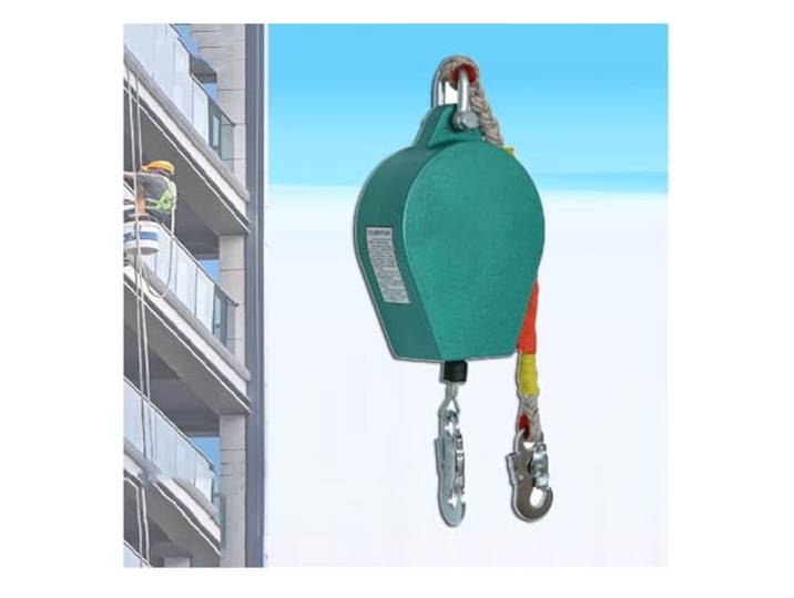 GRRICEPL Höhensicherungsgerät, Höhensicherung Mit Doppelverriegelung, Mit Haken Aus Legiertem Stahl Und Luftfahrt-Drahtseil(500KG/5M)