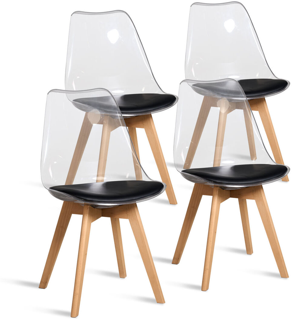 Norden Home Huron Solid Wood Dining Chair Black 83cm H X 49cm W X 42cm D