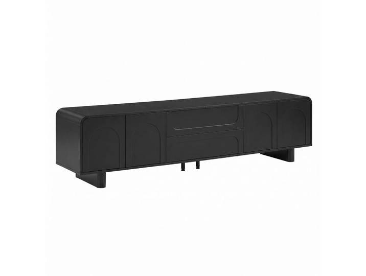 ComfortXL Lowboard De-40181 mit abgerundeten Kanten Schwarz, 180x46x40 cm, Wohnzimmer, TV Möbel, Lowboards, Lowboards stehend