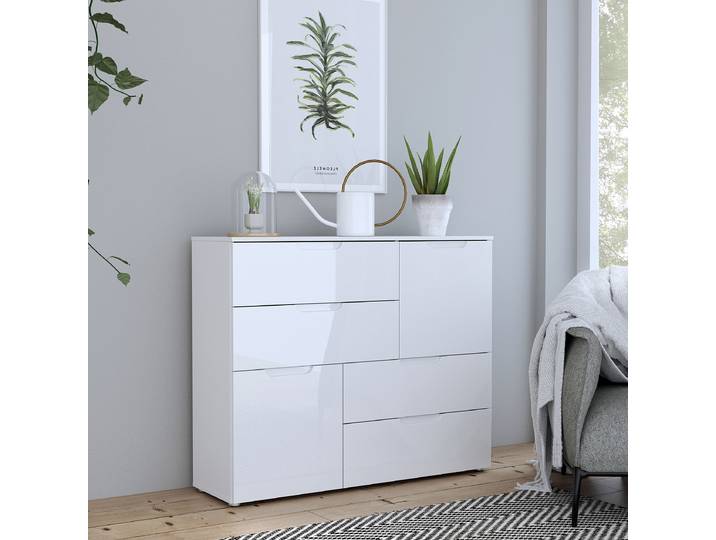 Kommode Breite 115 cm 115 x 95 x 34cm Weiß