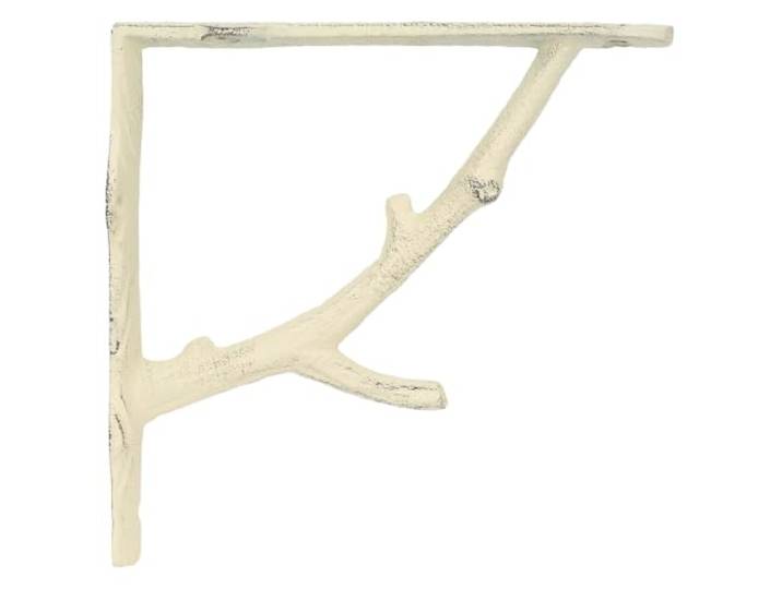 HAQWRDQSG Regalwinkel Stahl 12er Set Wandträger 14x14 cm Antik Weiß Doppelfunktion als Träger oder Haken für Küche, Flur und Terrasse, belastbar bis 25 kg je Halter.