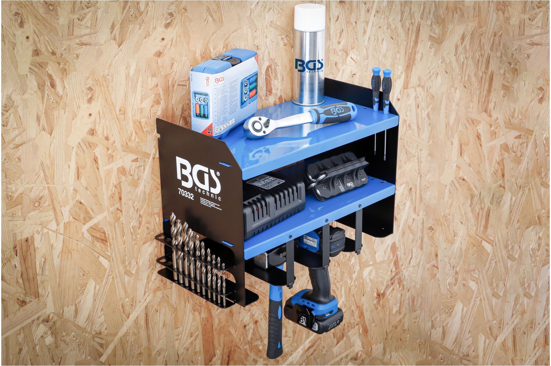BGS Werkzeug-Wandregal für Akku-Werkzeuge ; BGS technic (70332)