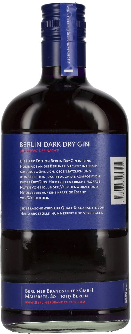 Berliner Brandstifter Berlin DARK Dry Gin Edition 1. 2022 43,3% Vol. 0,7l
