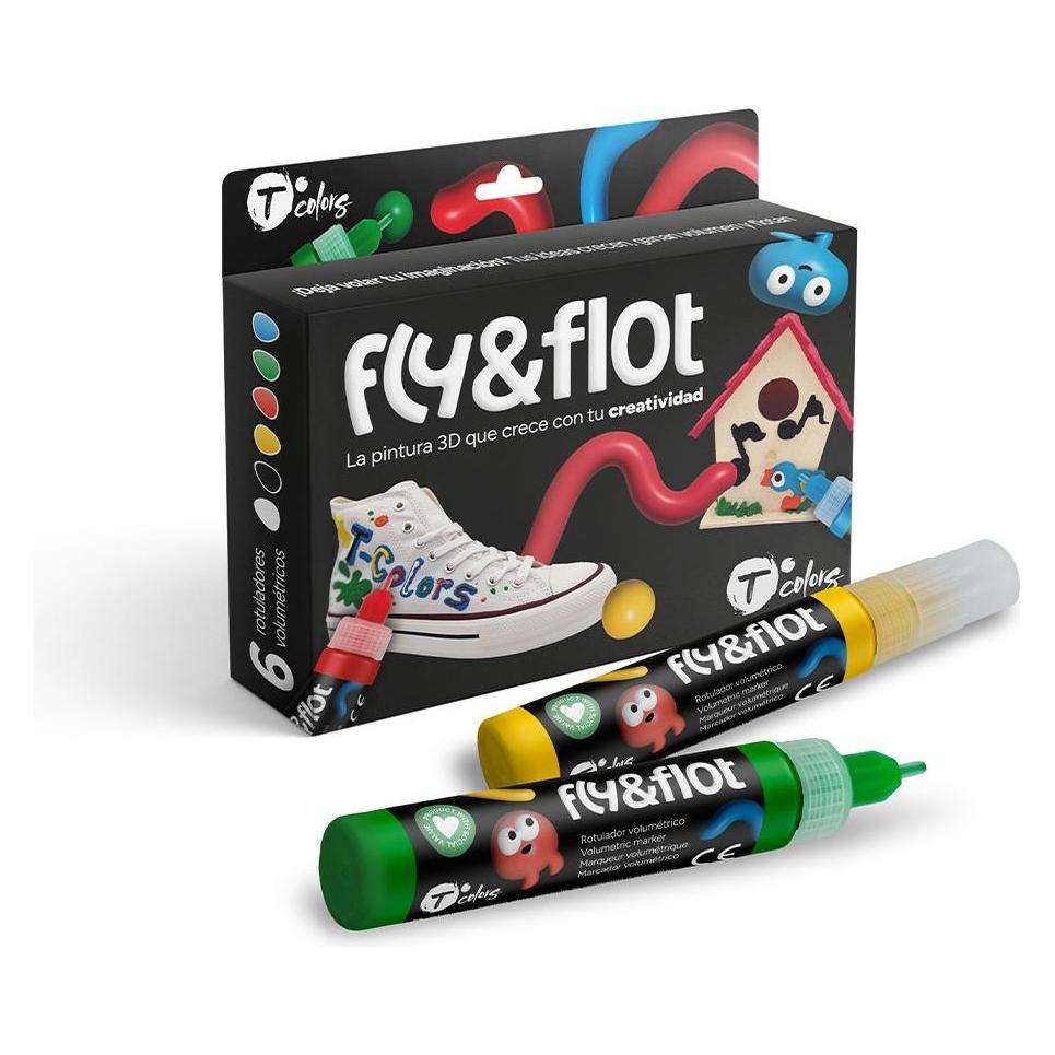 Colors 3d fly&flot textile paint markers (6x) (68126350)