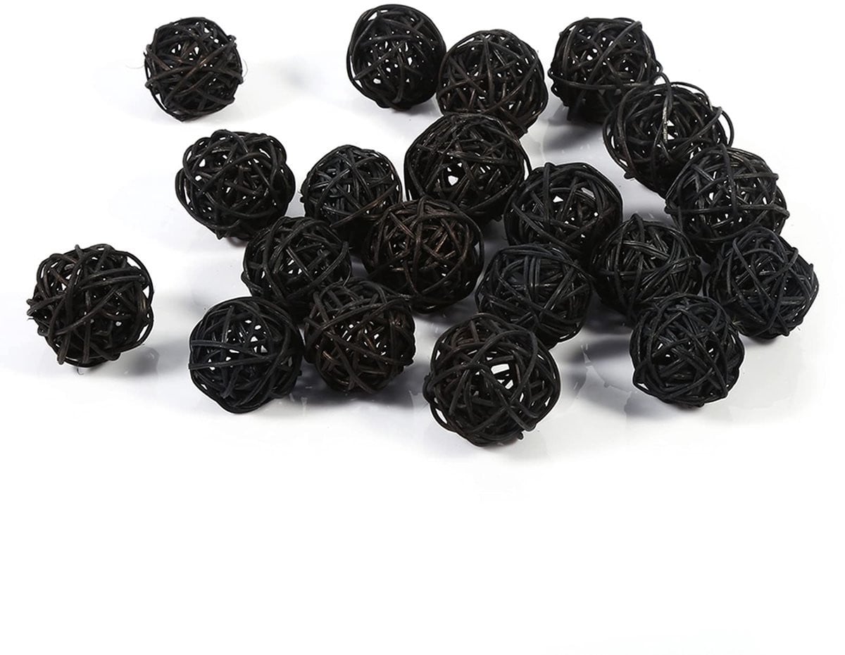 Dailygoods Decoratieve Rieten en Rotan Ballen - 20 Stuks - Vaasvullers voor Decoratie en DIY-projecten