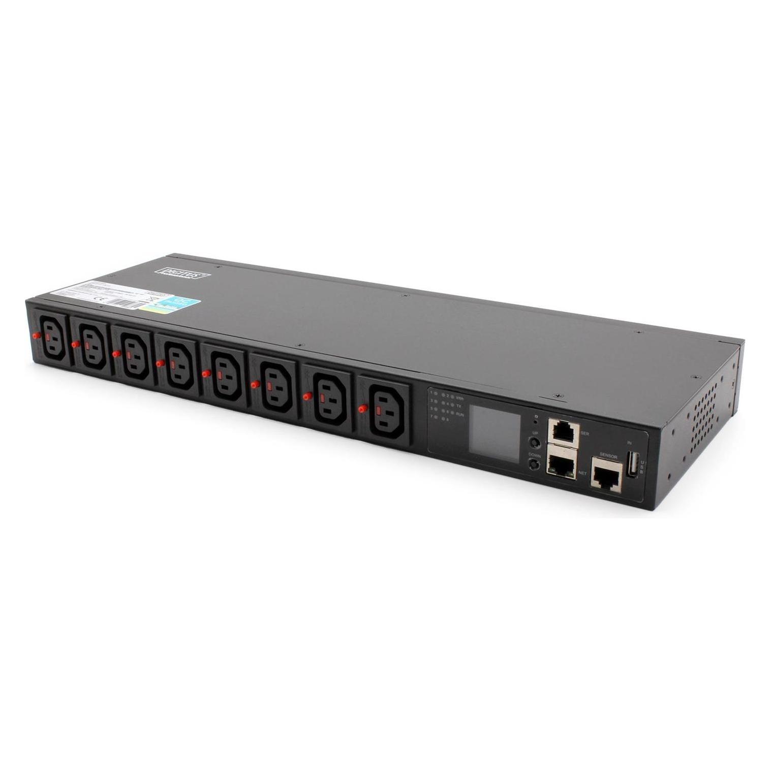 SMART PDU 1HE Steckdosenleiste IEC320 C20 16A/250V Steckdose 8x C13 16A Steckdosen (DN-DP-H-1-8C13)
