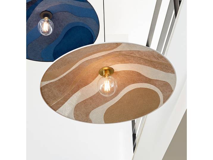 Sonia Laudet Pendel Ø80cm malachit sand - MARKET SET - Wohnzimmer - Design - Stoff / Textil - Einflammig