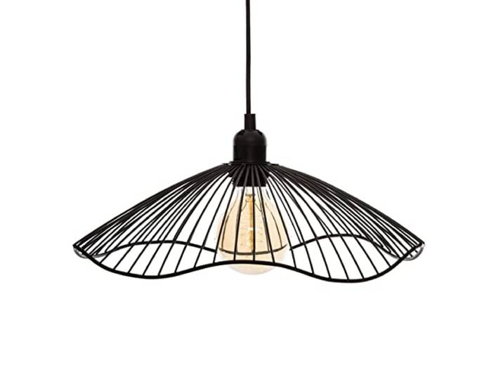 Atmosphera - Suspension Galt Métal Noir D34cm - Câble Réglable - Ampoule Non Incluse E27 40W - Luminaire pour Salon\, Cuisine\, Bureau\, Chambre