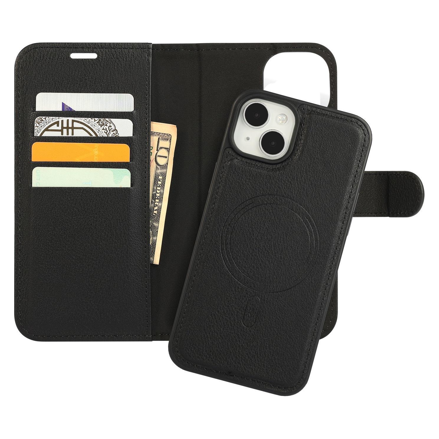 Iiglo iPhone 15 Plus 2-i-1 Wallet cover (sort) (Apple iPhone 15 Plus) (II-15PL-DW-MAG)