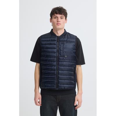 Steppweste BLEND "BHEVEREST VEST", Herren, Gr. M, blau (salute), Web, Obermaterial: 100% Polyester, unifarben, regular fit normal, Westen Steppweste, Kunstfaser, regular fit