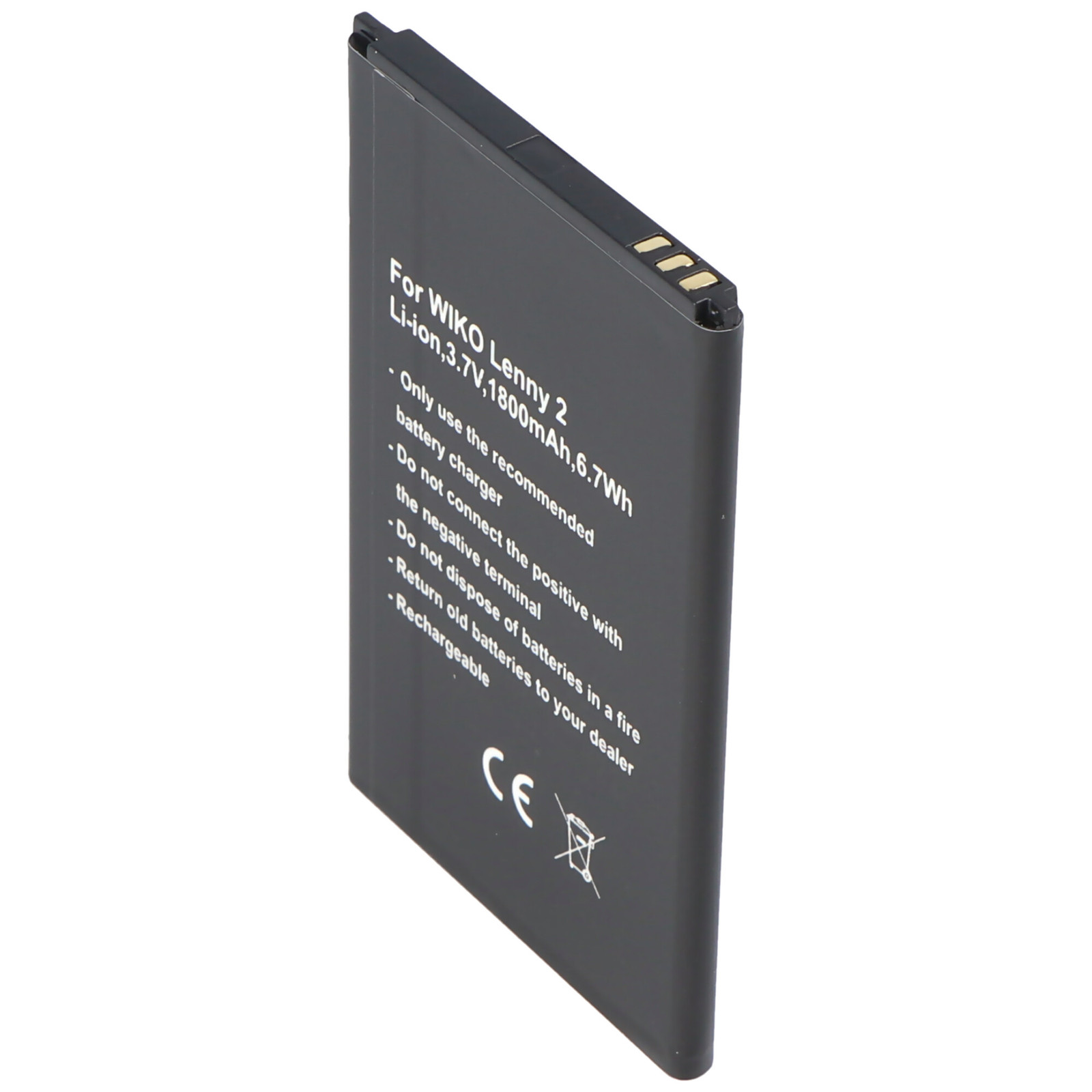 AccuCell Batterij voor Wiko Lenny 3, type 5030, 3,7 Volt, 1800 mAh, 6,7 Wh