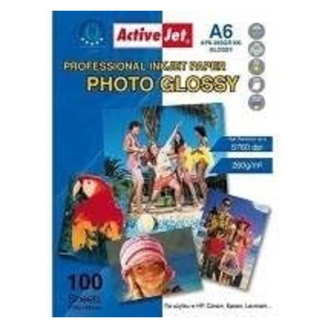 Activejet AP6-260GR100 Fotopapier Glanz (260 g/m², A6, 100 Stk.) (AP6-260GR100)