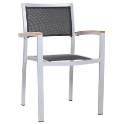 pemora Armlehnstuhl stapelbar Terrassenstuhl Balkonstuhl Stapelstuhl Aluminium TIMOR T schwarz