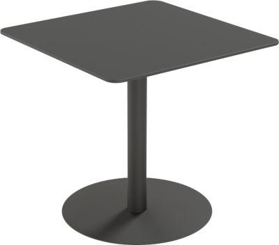 meet by Paperflow Outdoor-Tisch Cross, quadratisch, Tellerfuß, B 800 x T 800 x H 750 mm, grau/mattschwarz