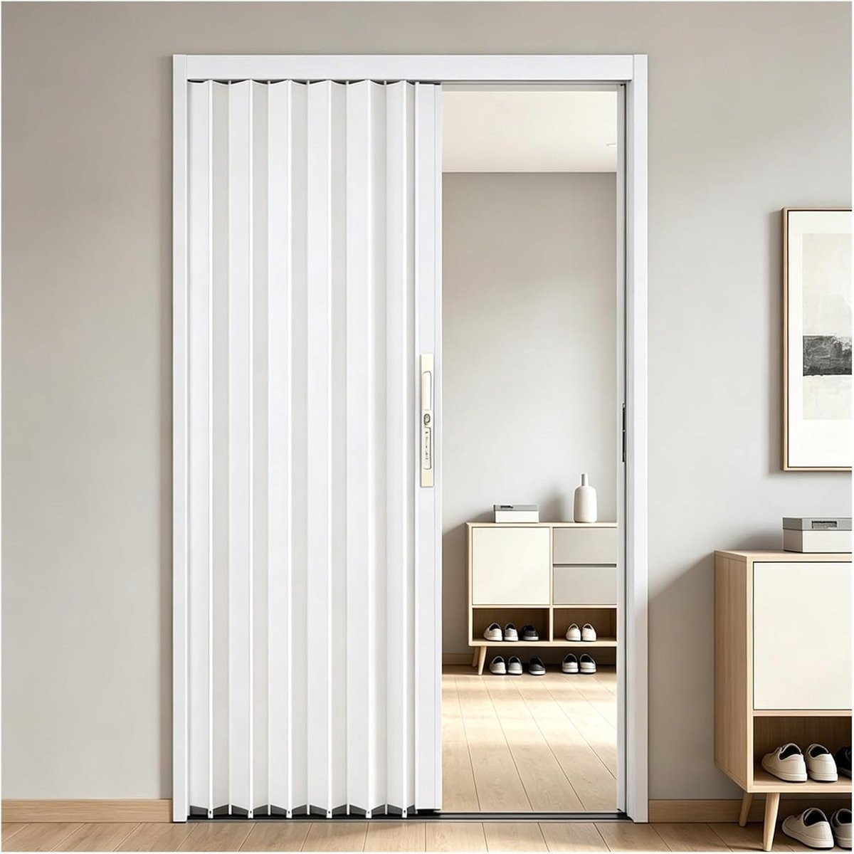 Witte vouwdeur voor binnen als kamerscherm om je ruimte aan te passen, B/D/H: 80 x 210 cm