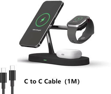 Inspire Picks PowerNest 3 in 1 Wireless Charging Stand Fast Charging Station For IPhone, Apple Watch & AirPods black
