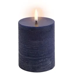Uyuni LED Stumpenkerze 7,8x10cm rustic dark blue