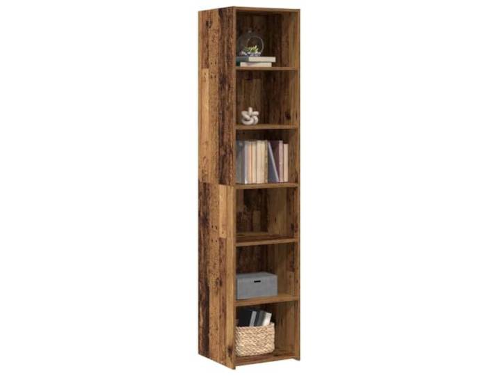 GFMGUEMV Sideboard Altholz 40 x 41 x 185 cm Holzwerkstoff Anrichte Stauraumschrank, pflegeleichte Oberfläche, robuste Regalbretter, minimalistische Optik, vielseitig nutzbar