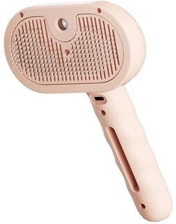 Uplift Essentials Steam Spray Dog Grooming Brush Deshedding And Detangling Pet Brush pink