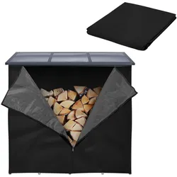 KAMINHOLZREGAL ABDECKUNG 185 x 125 cm Schwarz aus Polyester wetterfest
