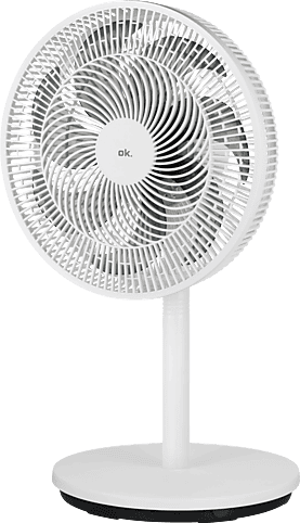 Ventilador de pie - ok. OSF 354526 ES, 45W, 3 Velocidades, Pie/Mesa, Oscilación, Altura Ajustable, Blanco