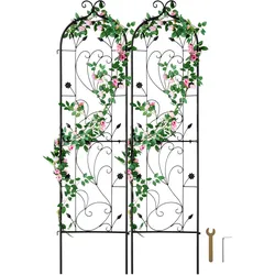 VEVOR Rankhilfe, 38x152 cm, 2er-Set rostfreies Metallspalier für Gartenblumen, Rankgitter, Kletterhilfe, Pflanzengitter für Rosen, Gurkenstütze, dekoratives Clematis-Spalier für Innenhöfe und Rasen