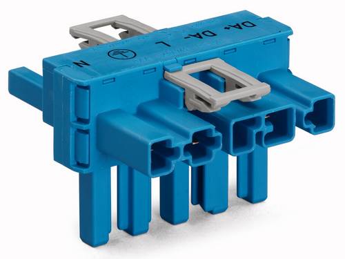 WAGO Netz-T-Verteiler Netz-Stecker - Netz-Buchse, Netz-Buchse Gesamtpolzahl: 5 Blau 50St.