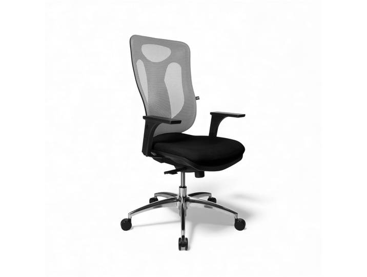 Office chair Topstar Net Pro 100 with 1D armrests, White/High-gloss polished, New, Ergonomic chair - ideal for flexible working