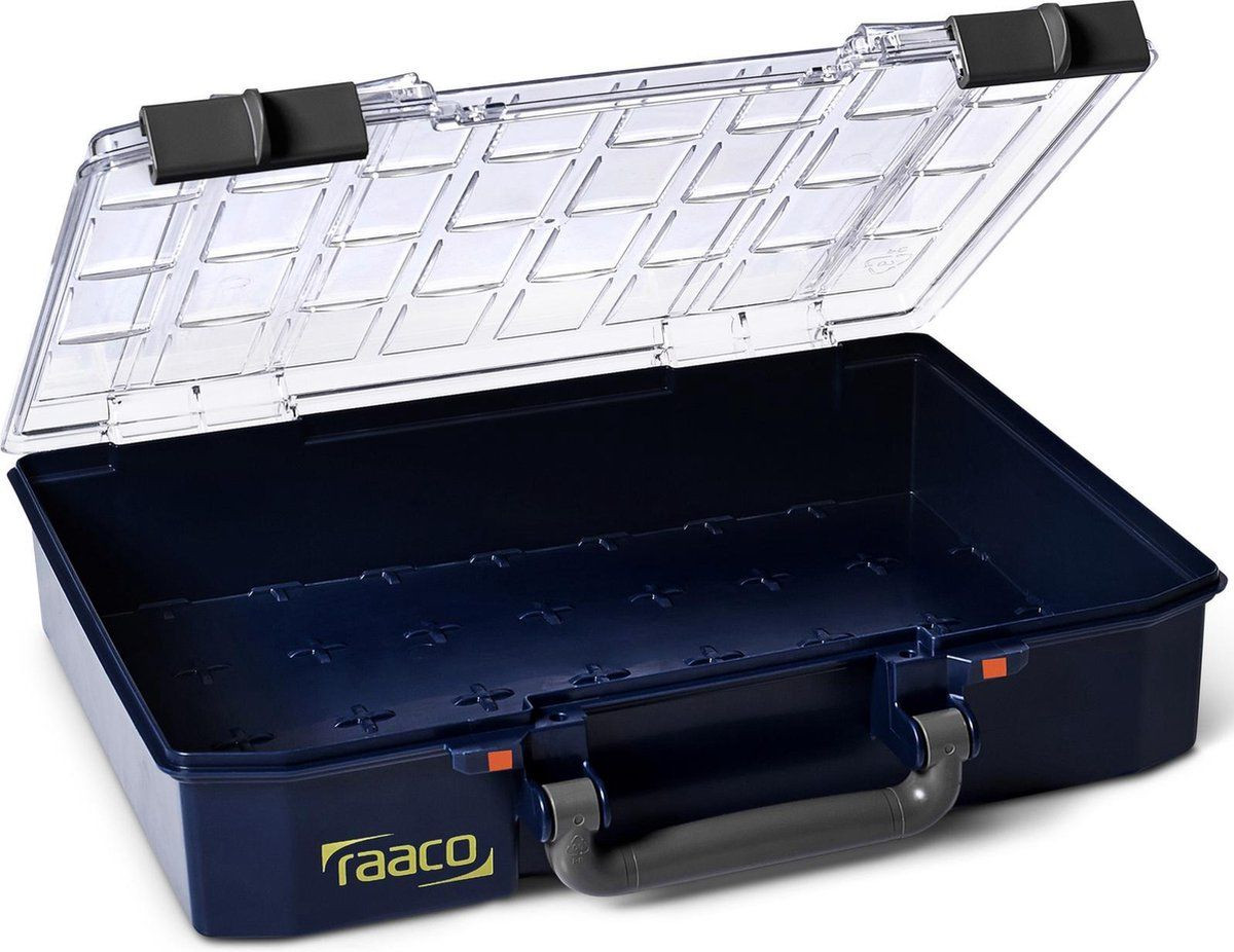 Raaco CarryLite 80 4x8-0 Sorteerdoos met deksel en handvatten - Donkerblauw