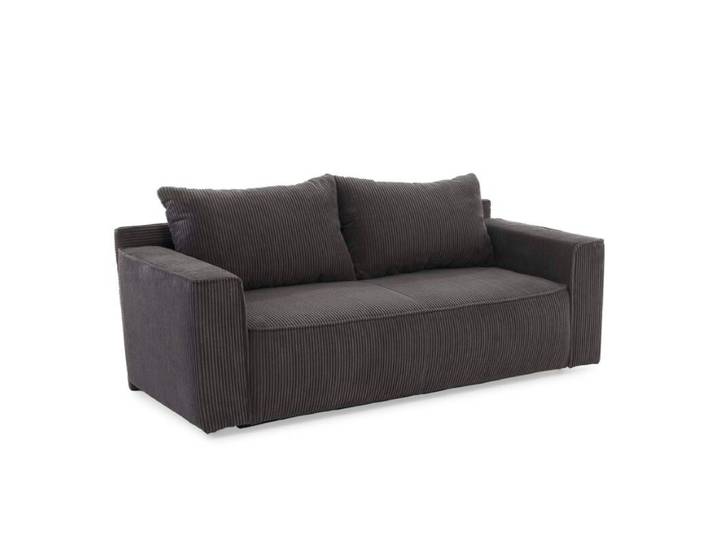 Trendstore Jaboah Schlafsofa in Cord inkl. Bettkasten - Cord grau Schlaffunktion Zeitlos