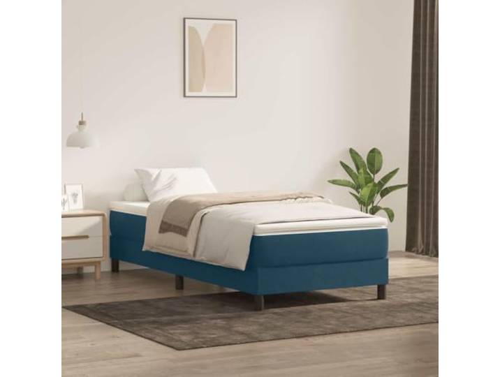 RJPLMFV Lattenrost und Matratze, Velours, Dunkelblau, 80 x 220 cm Individuelle Taschenfedern, abnehmbarer Bezug, waschbar, individuelle Unterstützung, atmungsaktiver Komfort