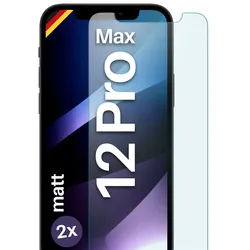 moex Mattes Panzerglas für iPhone 12 Pro Max – Anti Reflex Schutzfolie aus Glas fürs Display – ShockProtect Matt