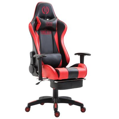 CLP Gaming Bürostuhl Boavista Kunstleder mit/ohne Fußablage schwarz/rot/mit Fußablage