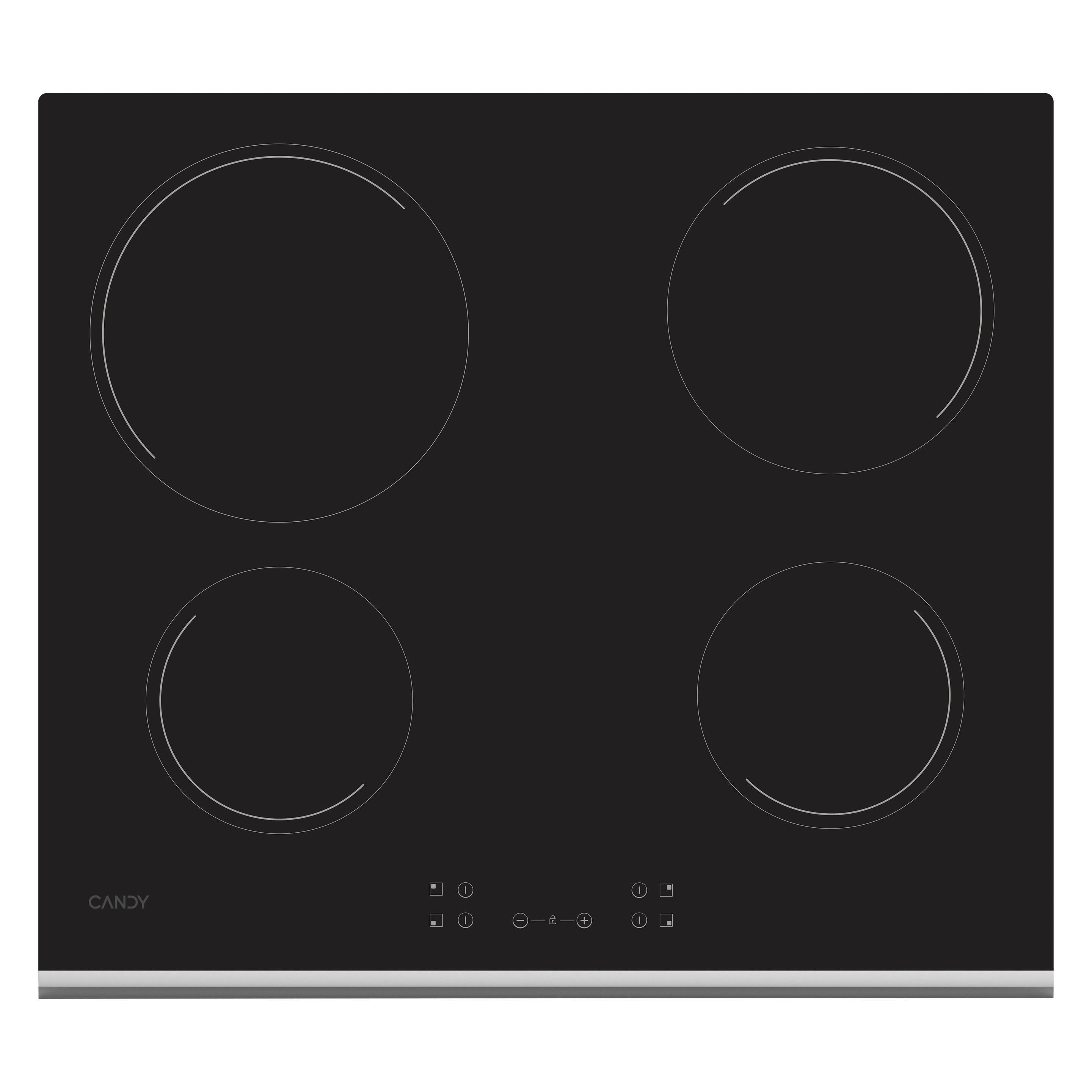 Candy CH64XB Schwarzer Einbau-Keramikherd mit 4 Kochstellen (59 cm) (33801795)