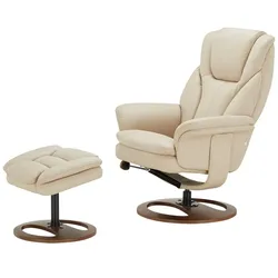 Primo Drehsessel mit Hocker   ¦ creme