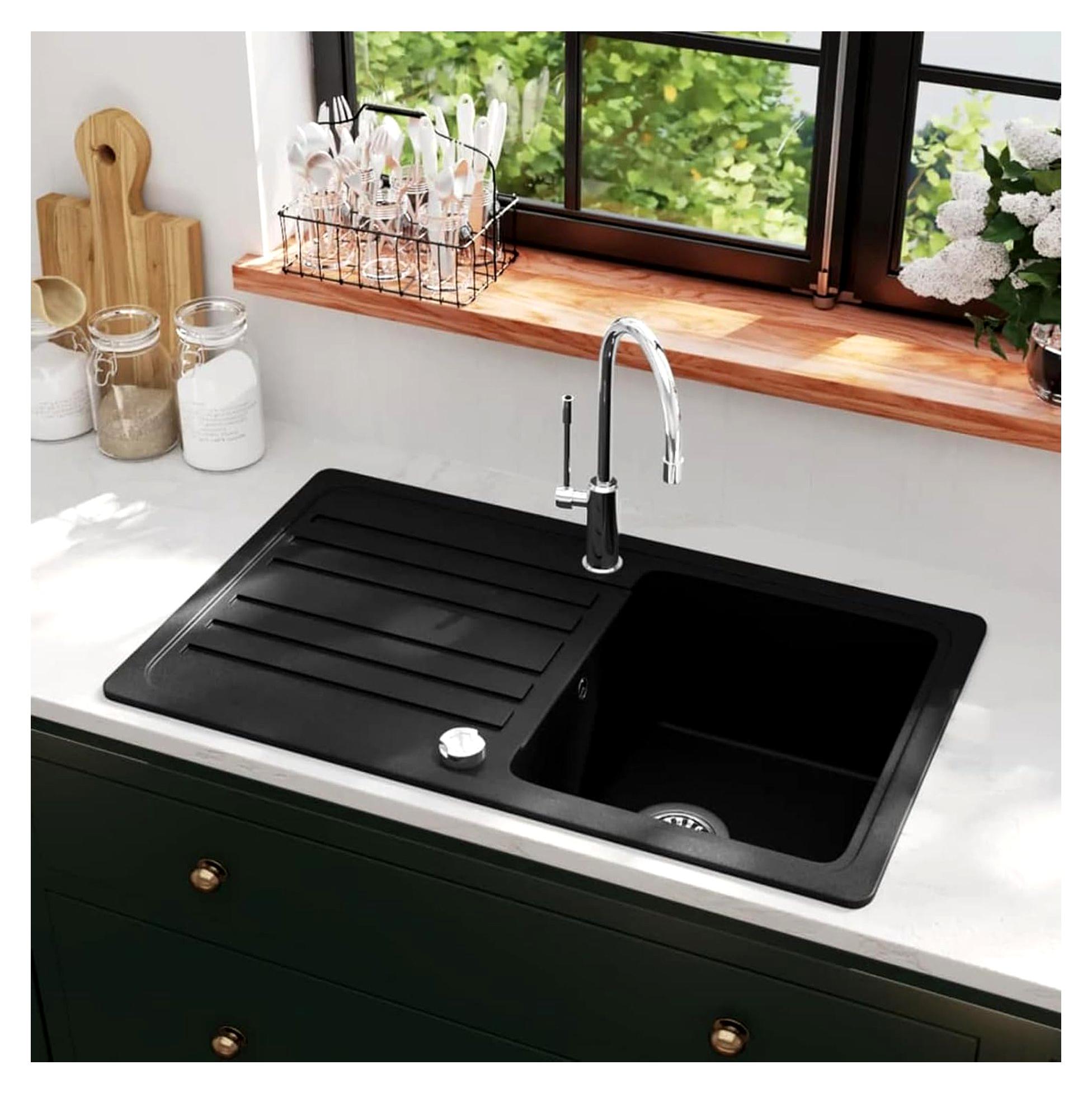 Granitspüle für die Küche mit Abtropffläche - Modern und Wendbar