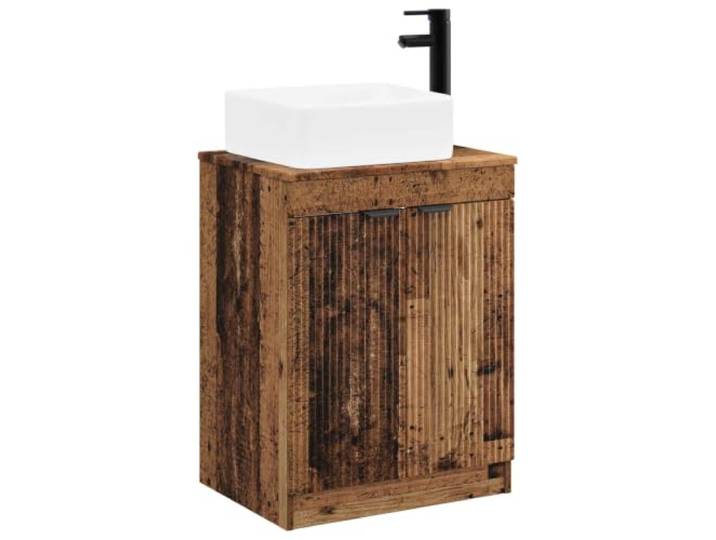 KTHLBRH Badmöbel-Set aus Holz mit Waschbecken und Wasserhahn, 54 x 41 x 70 Technisches Holz, 2 Türen, 1 Einlegeboden, Waschbecken mit Wasserhahn, Montage erforderlich, für den täglichen Gebrauch