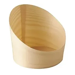 Papstar 25 Snackbecher, Holz pure Ø 8,2 cm · 8,5 cm