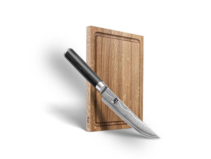 KAI Messer-Set Shun Steakmesser Set - Steakmesser + Schneidbrett DM0711-W25 (Spar-Set, 2-tlg)