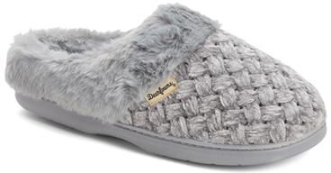 Women's Claire Cable Knit Chenille Clog by Dearfoams in Grey (Size XL M)
