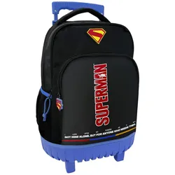 Superman Kinder Rucksack Schulrucksack mit 3 Fächern Black