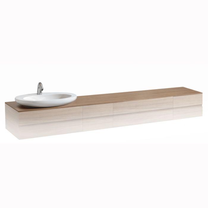 LAUFEN Alessi One Möbeldeckplatte H4246020976301 2400x12x500mm, Ausschnitt links, Noce Canaletto
