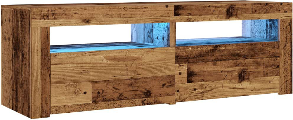 Ivy Bronx Letizia TV Cabinet with LED Lights 120x35x40 cm Old Wood 55"