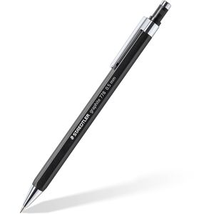 Staedtler Druckbleistift Graphite 778, schwarz, Kunststoff, B, mit Radiergummi, Strichbreite 0,5 mm