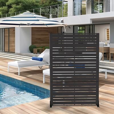 Dovelina Outdoor Privacy Screen Metal Privacy Screen Panel Free Standing
