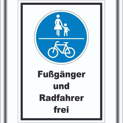 HB-Druck Fußgänger und Radfahrer frei Aufkleber A3 (297x420mm)