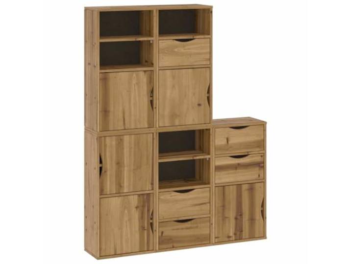 Kaorsrow Beistellschrank 5er Set ODDA 40x24x79cm Kiefer Massivholz Modulare Kommoden für Wohnzimmer und Schlafzimmer aus Kiefernholz mit flexibler Anordnung und praktischer Wandbefestigung.