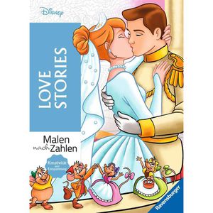 Ravensburger Malbuch Disney Love Stories, Malen nach Zahlen, für Erwachsene, 128 Seiten