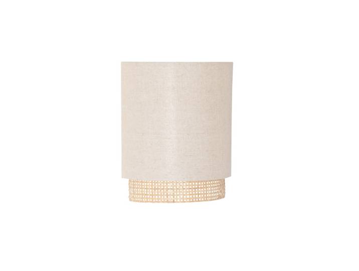 Wandleuchte aus beigefarbenem Rattan und recyceltem Polyester