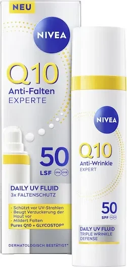 Nivea Q10 Daily Uv Fluid Anti-Wrinkle Face Spf 50 40ml (SPF 50, 40 ml) (5900017099194)